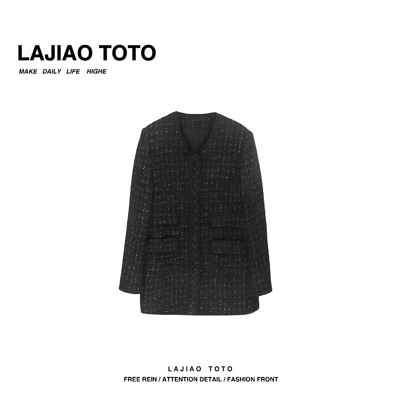 LAJIAOTOTO【满天星】大香时尚休闲纯色轻奢韩版秋季气质外套#8167