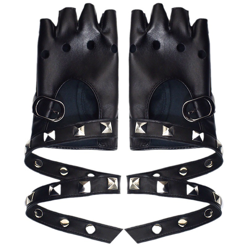 模特表演绑带铆钉半指手部道具