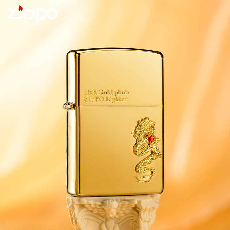 ZIPPO打火机18K金龙行天下生肖龙生肖送男士礼物防风正品原装DYJ1