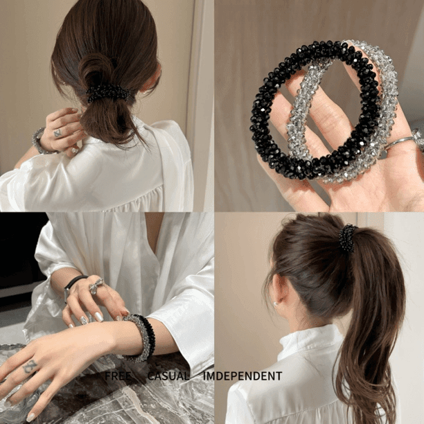 发圈即手圈 韩式多用百搭气质简约高弹闪闪高马尾发圈头饰发饰