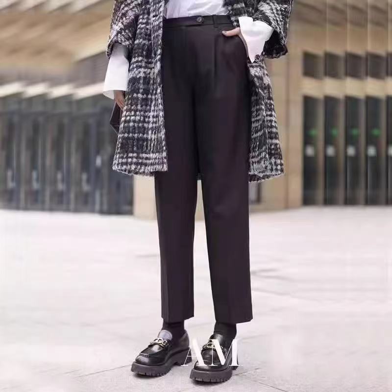 阿家秋款时尚显瘦黑色九分西裤（不退换）5100300