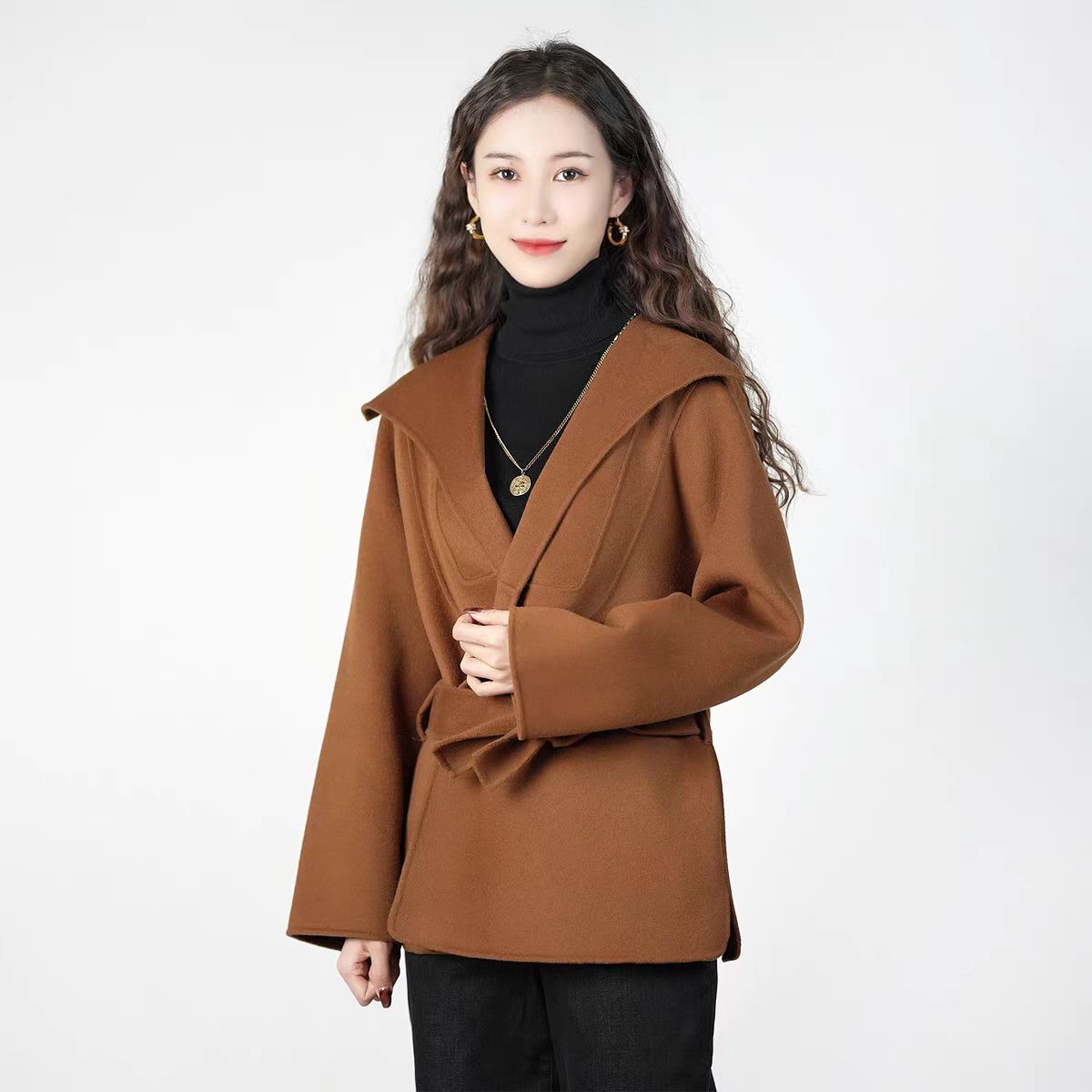 阿家秋冬短款气质大衣（不退换）5400073