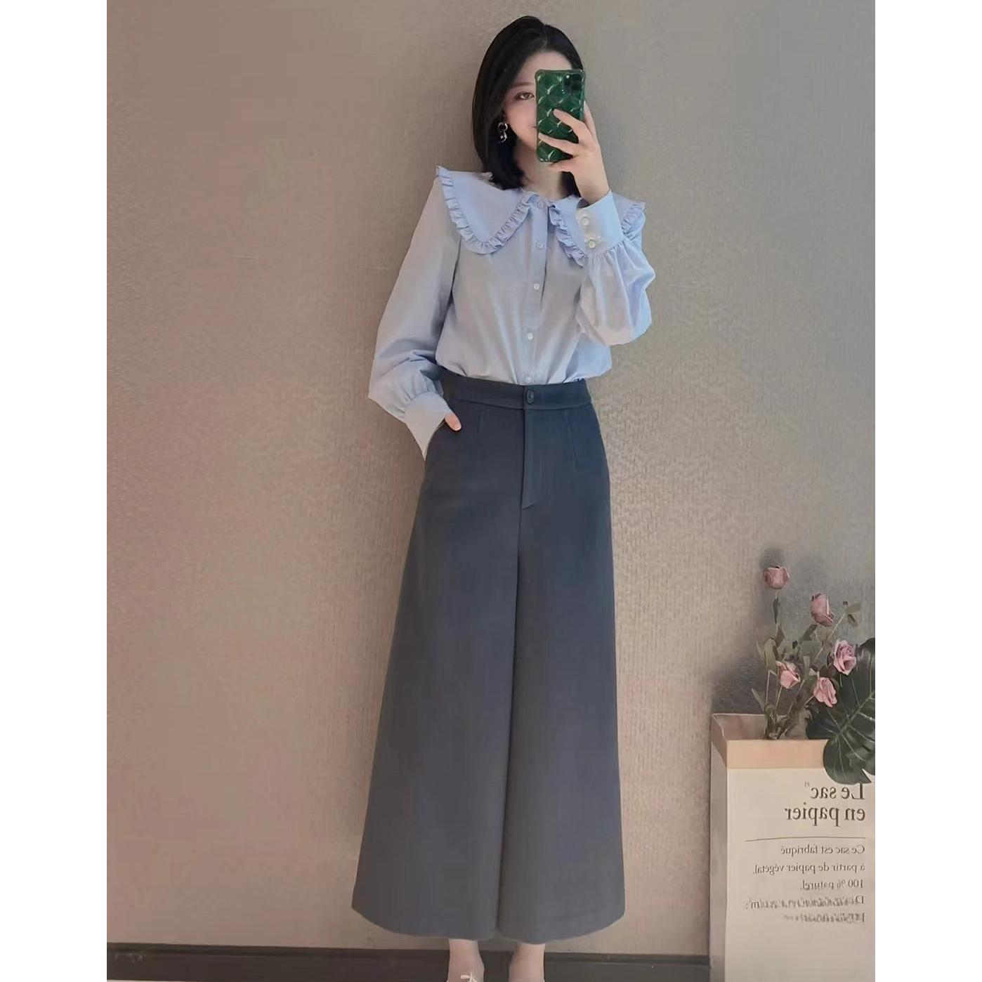 阿家秋冬九分大阔腿裤（不退换）5100348