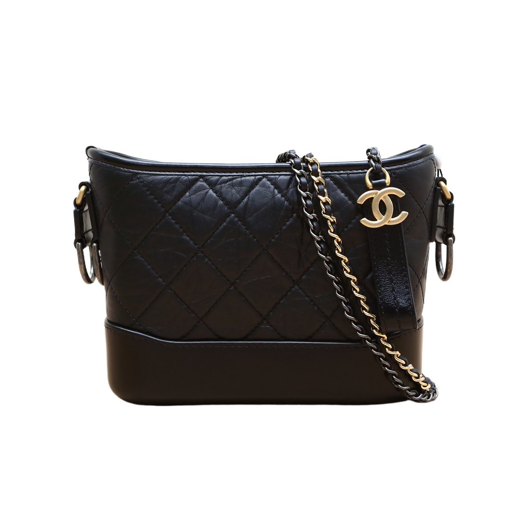 全新未使用 Chanel/香奈儿 外【小花Han】流浪 小号 黑金 26开 包