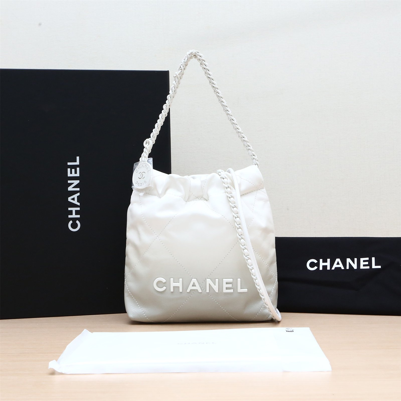 99新 Chanel/香奈儿 小花6枫24C 22Bag 托特包 Mini 渐变色芯片开