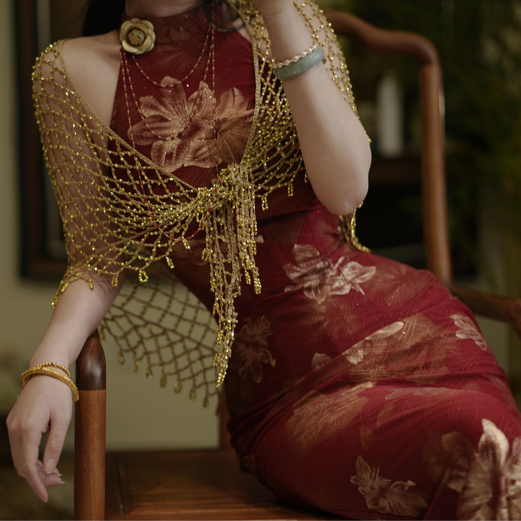 ［桃芝东方美学］原创复古新中式春夏改良旗袍【金玉良缘2】修身显瘦