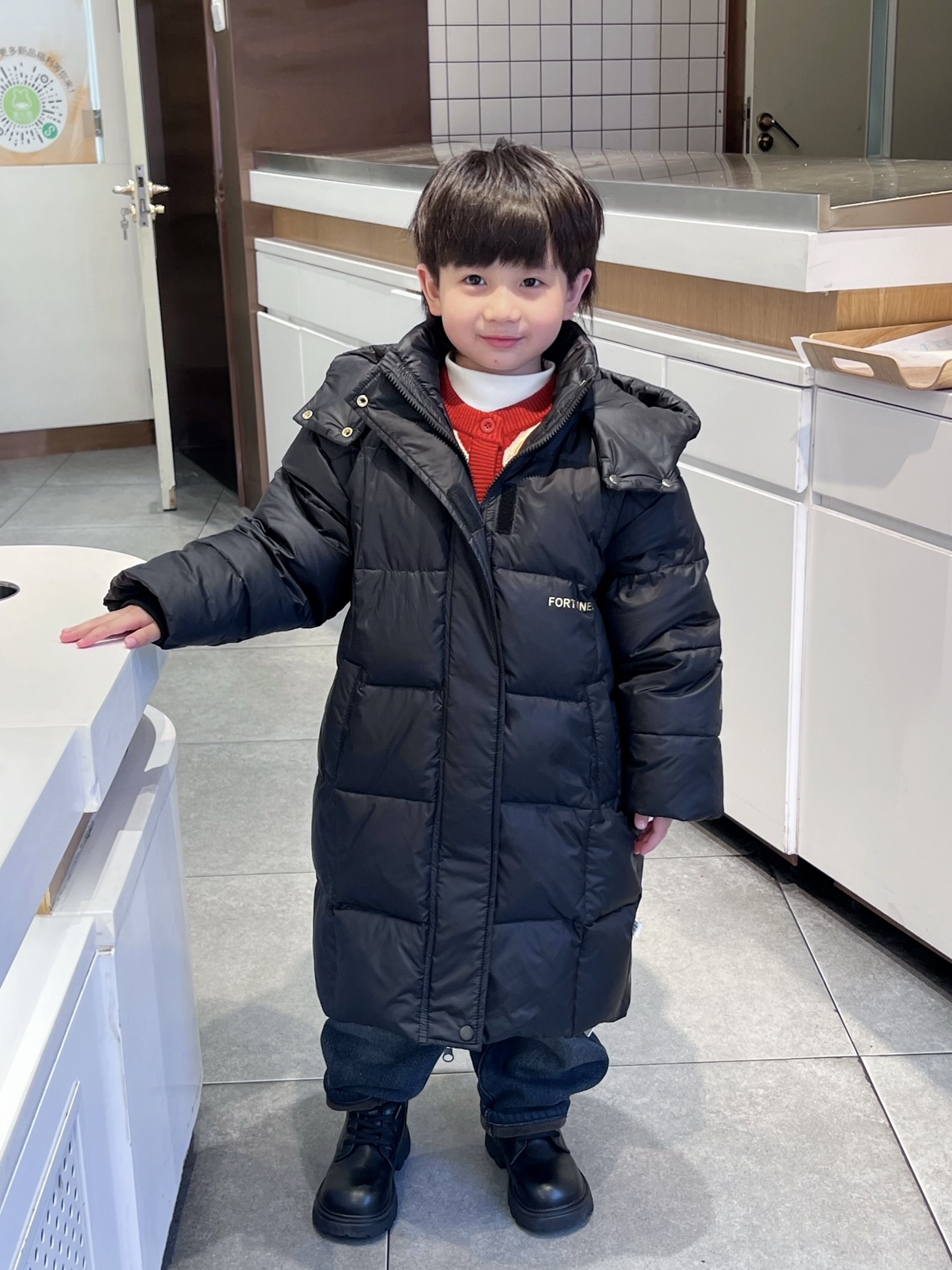 加厚长款羽绒服～2024冬季新款童装男童鸭绒外套儿童加厚连帽
