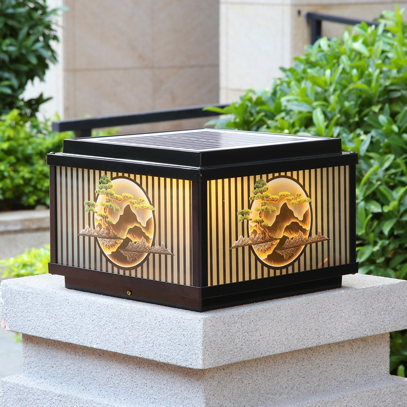 太阳能灯柱头灯LED灯防水户外家用大门柱子灯别墅围墙庭院灯景观