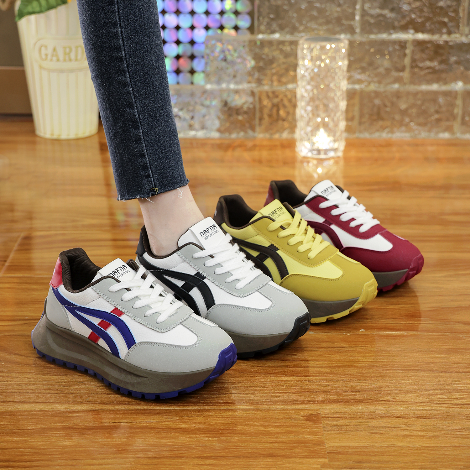 筱秀春季新款阿甘鞋女鞋复古高级感时尚厚底百搭软透气底休闲女鞋