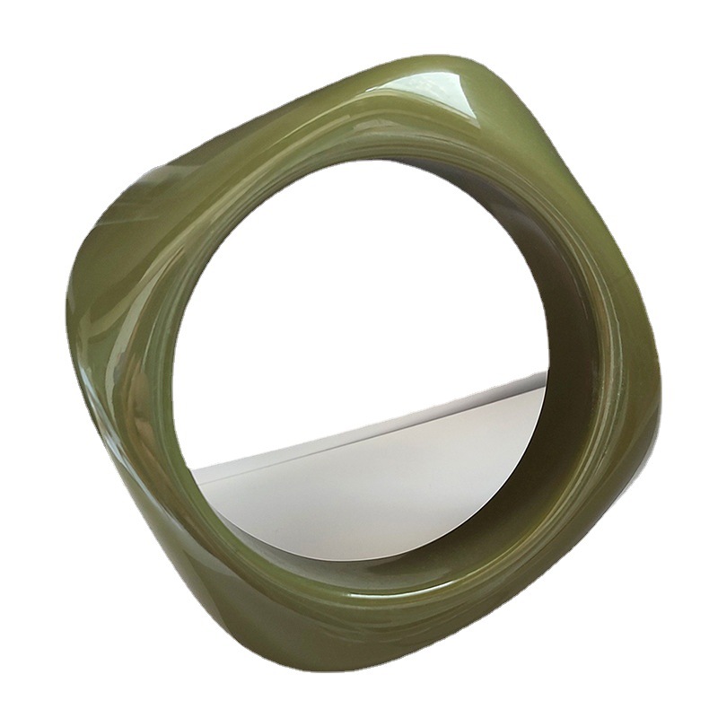 个性跨境手镯亚克力理石纹炫夸张手饰法式大款宽欧美风方形异形