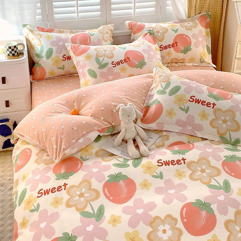 加厚学生宿舍绒被小清新奶绒亲肤棉被套单件100斜纹双人被罩全