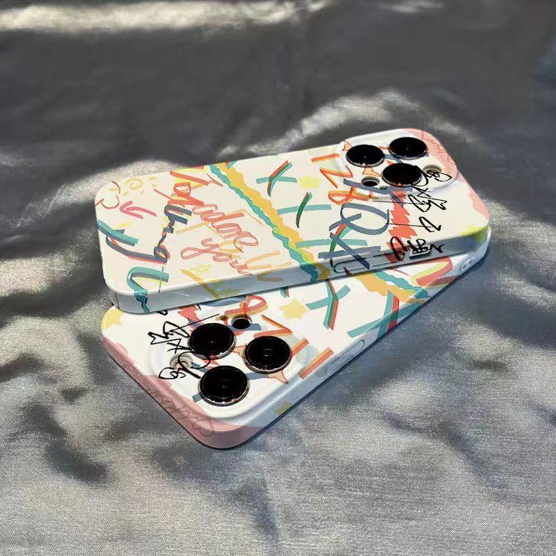 巧壳千玺涂鸦高级感苹果14promax手机壳iPhone12保护套13菲林11直