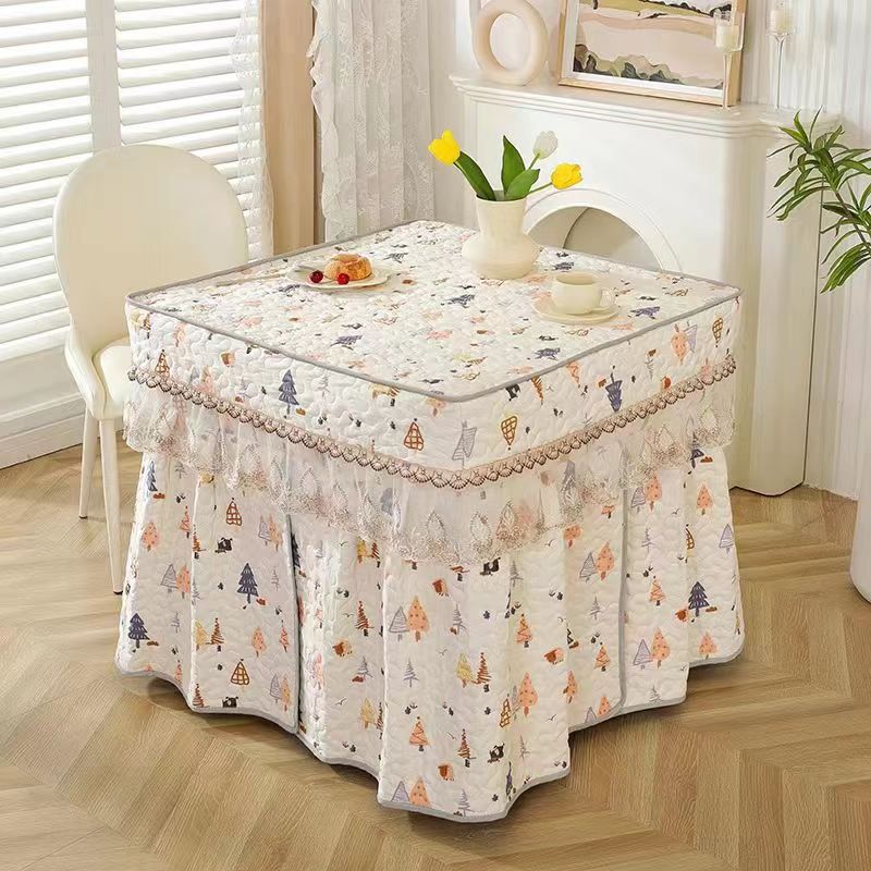 冬季烤火罩烤火桌布正方形桌子罩套电烤炉罩电炉罩烤火被取暖加厚