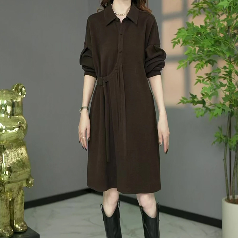 时尚秋冬欧版洋气宽松遮肉连衣裙单穿打底裙休闲中长款显瘦