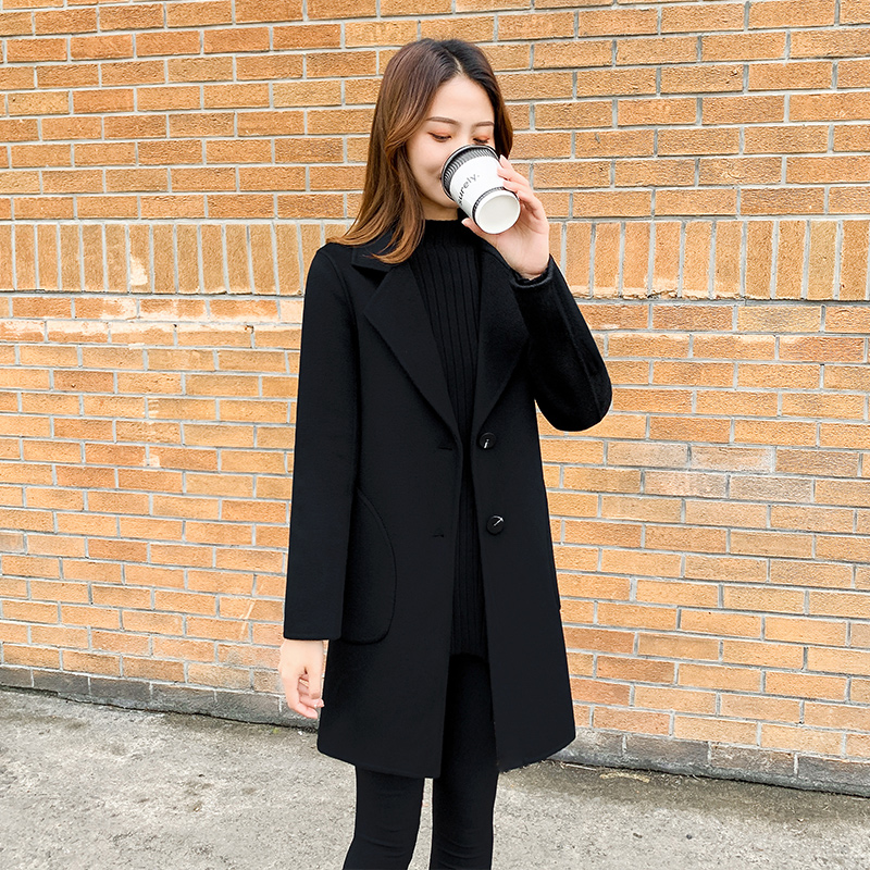 呢子大衣胖女2024年秋冬季新款夹棉加厚小个子显瘦毛呢外套中长款