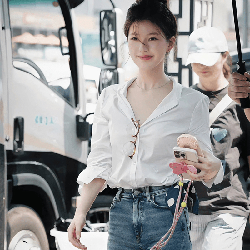 许我耀眼许研同款衣服白色衬衫女气质职场衬衣上衣新款春秋2