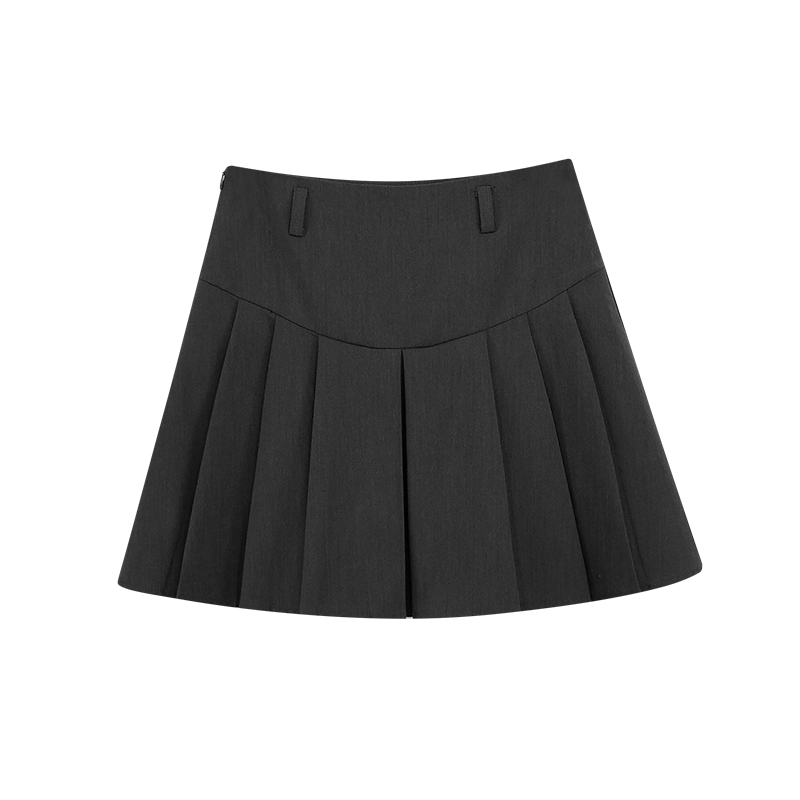 【西装料】显瘦半身裙女夏季短裙高腰百搭防走光裙子黑色A字裙23221