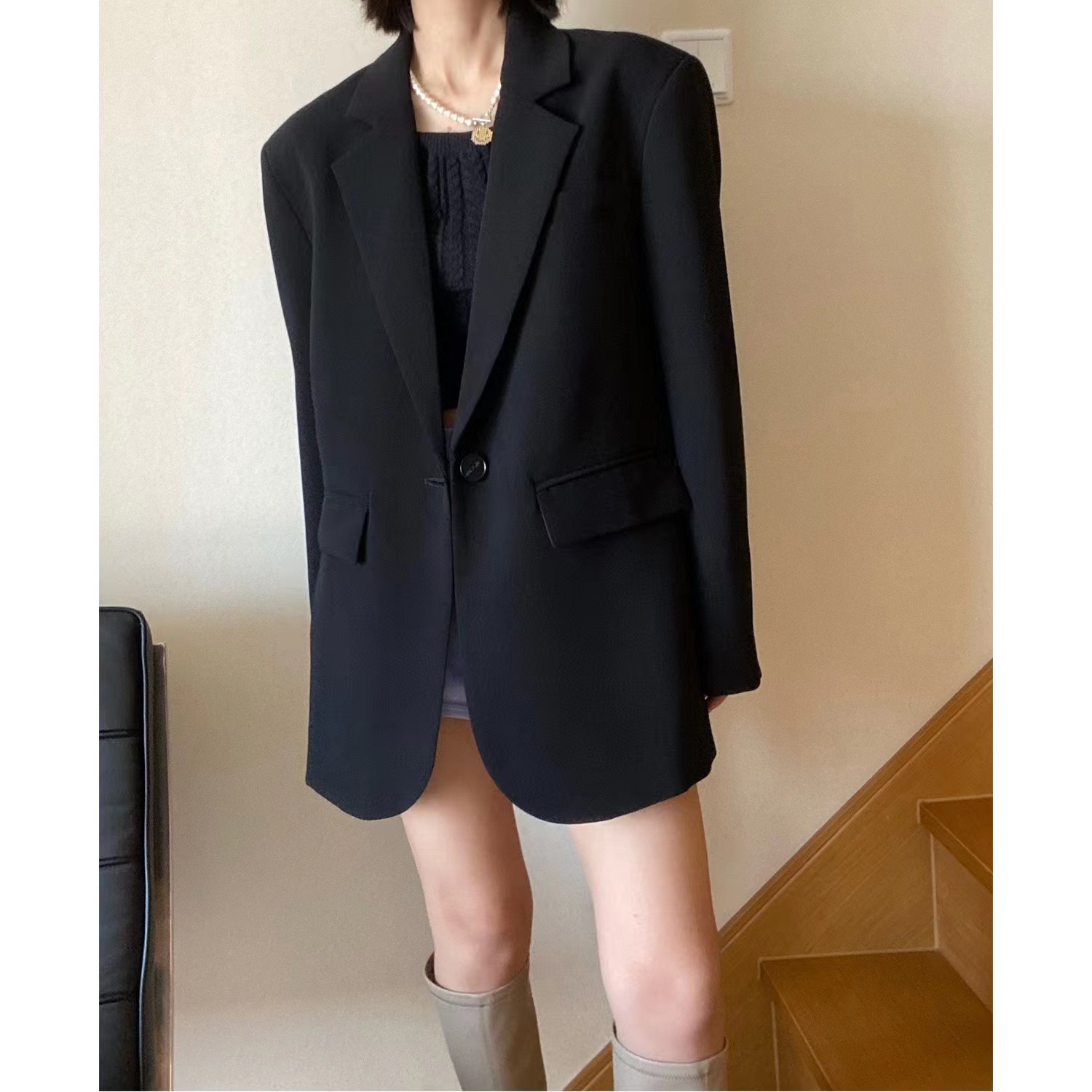 西装外套女春秋季韩版宽松2023新款小西装洋气