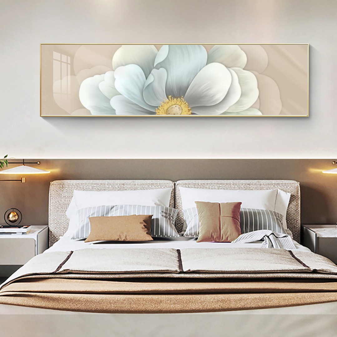 【奶油花卉】床头高档艺术装饰画正对床头画卧室挂画轻奢墙上壁画