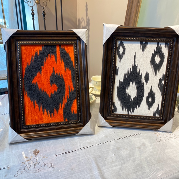 [再购家具]精品轻奢 一对橘黑 沙画 新疆包邮