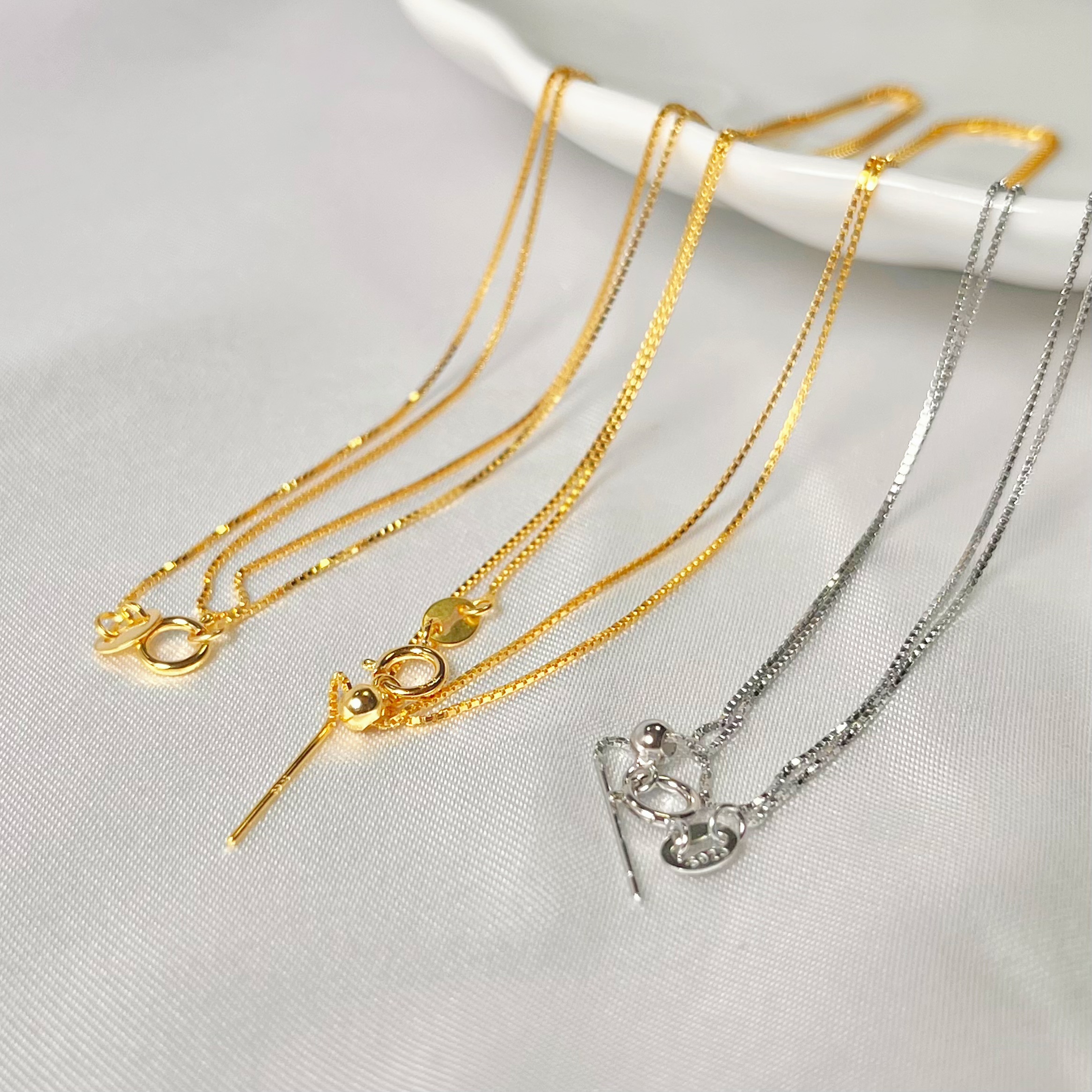 链子925银 【老郑家】针式圆扣式肖邦链简约时尚素链百搭项链