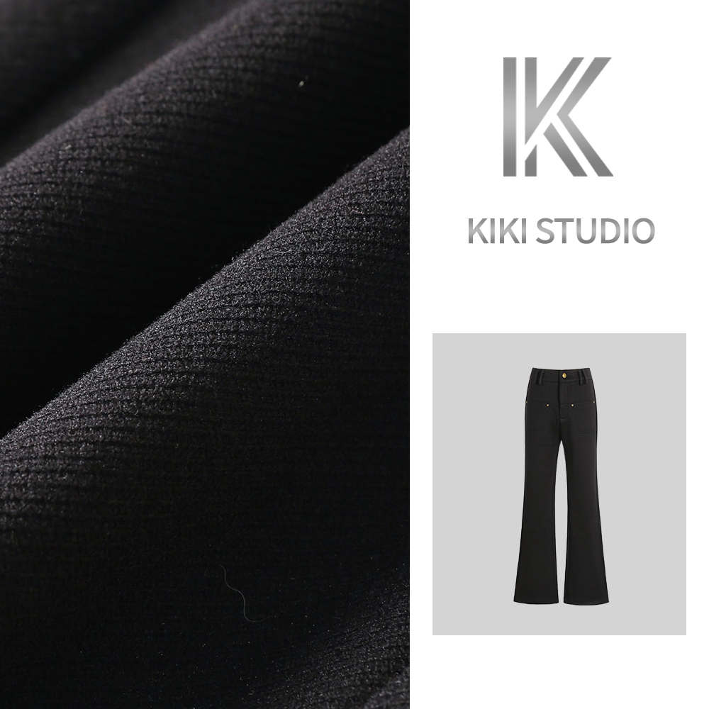 KIKI【微风记忆】冬季新款气质显瘦高级感百搭休闲裤3172051