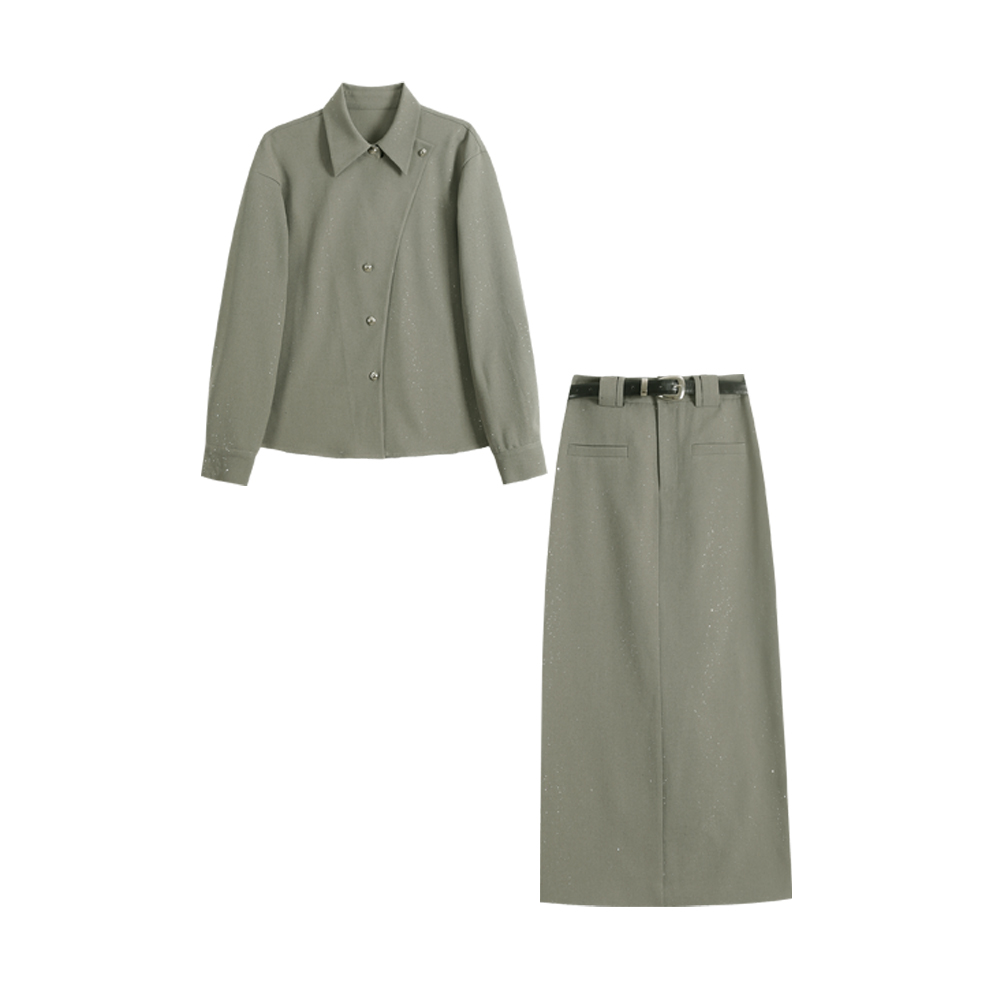 2024早秋设计感显瘦衬衫半裙套装8683191