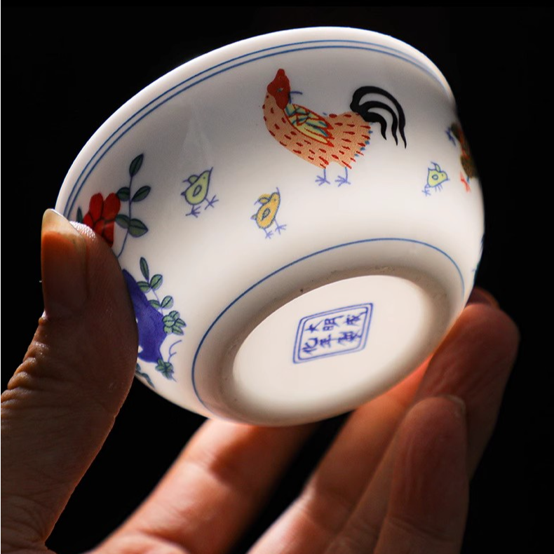 鸡缸杯茶杯单个陶瓷主人杯老板杯复古日式家用茶具创意大号