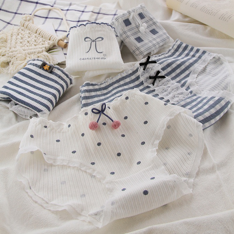 3/5条内裤棉少女学生三角裤日系韩版中腰女生舒适女士透气裤头