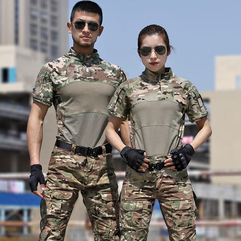 春夏薄款长短袖G4弹力拼接蛙服男士透气舒适耐磨防刮户外服装男款