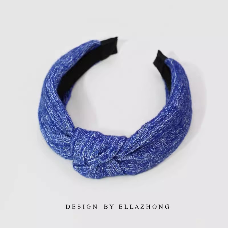 原创设计克莱因蓝色系发箍头箍个性小众复古发卡简约甜酷发饰法式