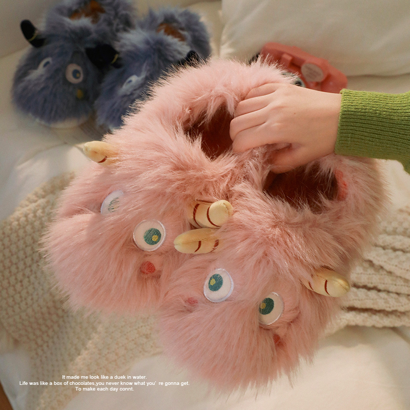 [清仓 手慢无]包跟棉鞋女家外穿厚底保暖防滑居家冬季毛绒棉拖鞋