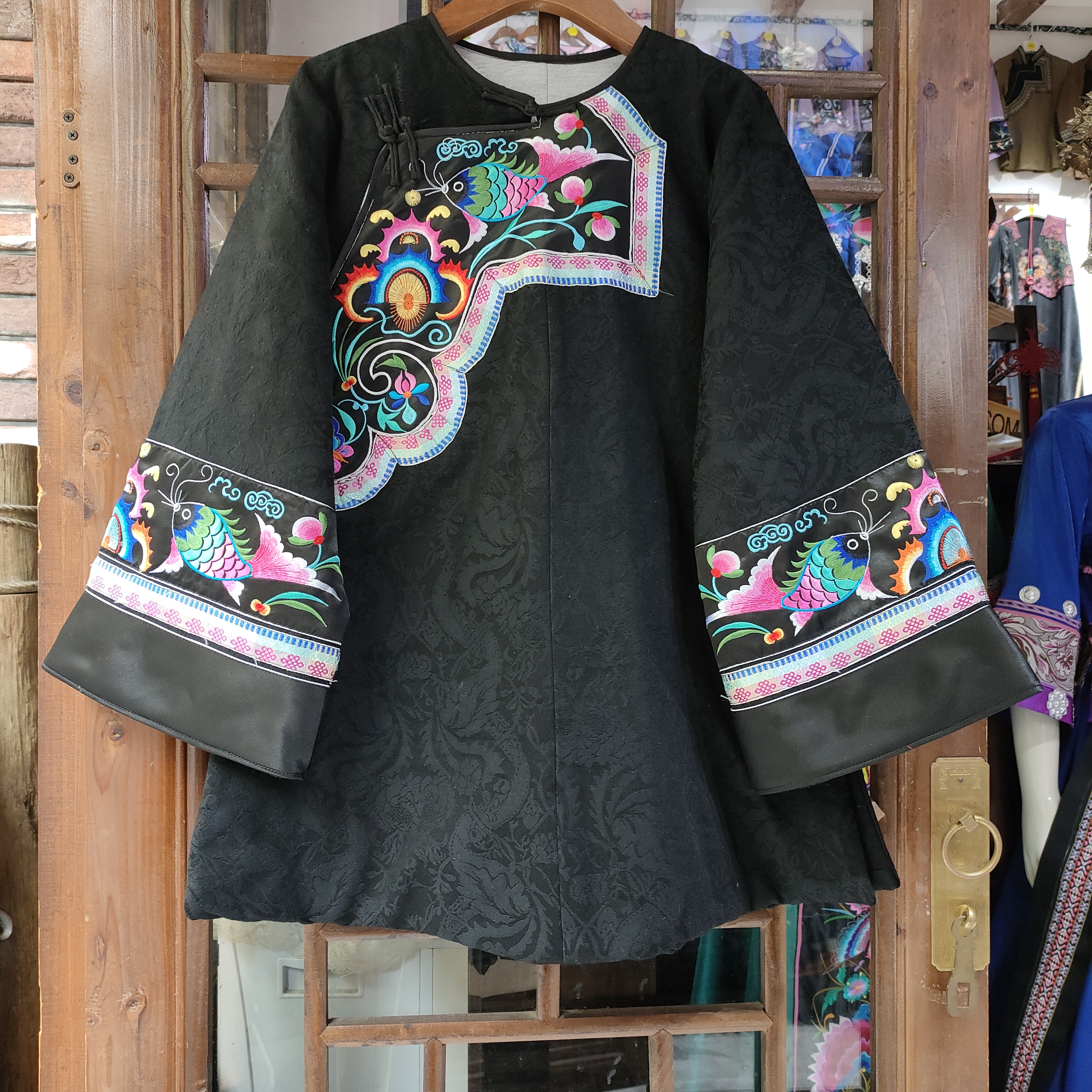 湘西苗服加厚黑色冬季新款上衣