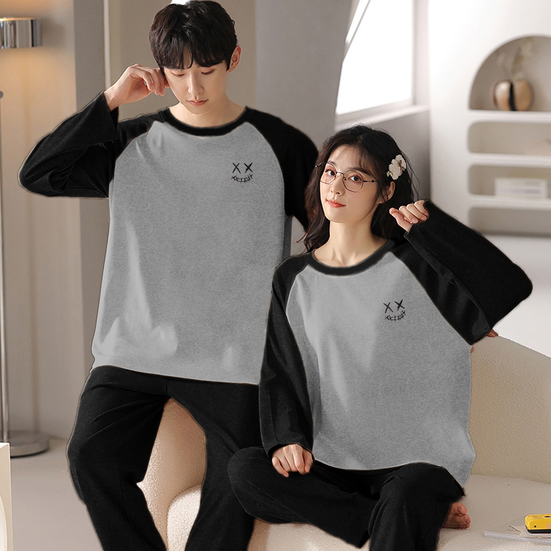 2023年德绒睡衣男秋冬季双面薄绒长袖保暖简约圆领春秋家居服套装