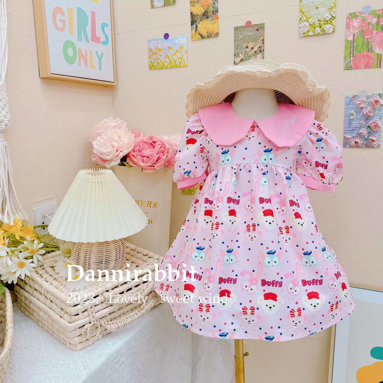 夏款新款女童甜美时髦娃娃领公主裙.D-CD701