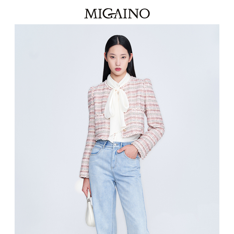 曼娅奴【小香风外套】女小众气质高级感小个子短款上衣