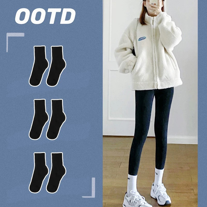 袜子男女士同款三双装短长中运动篮球袜棉耐磨舒汗臭适防臭纯棉