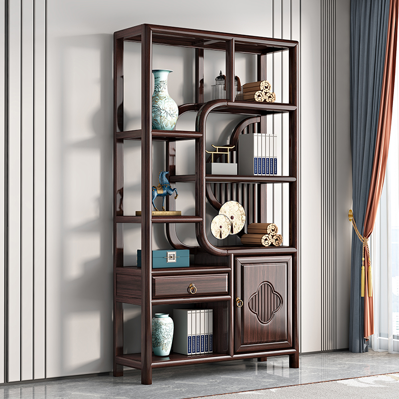 【保价双十一】新中式博古架客厅多宝阁紫金檀木书柜简约隔断置物架