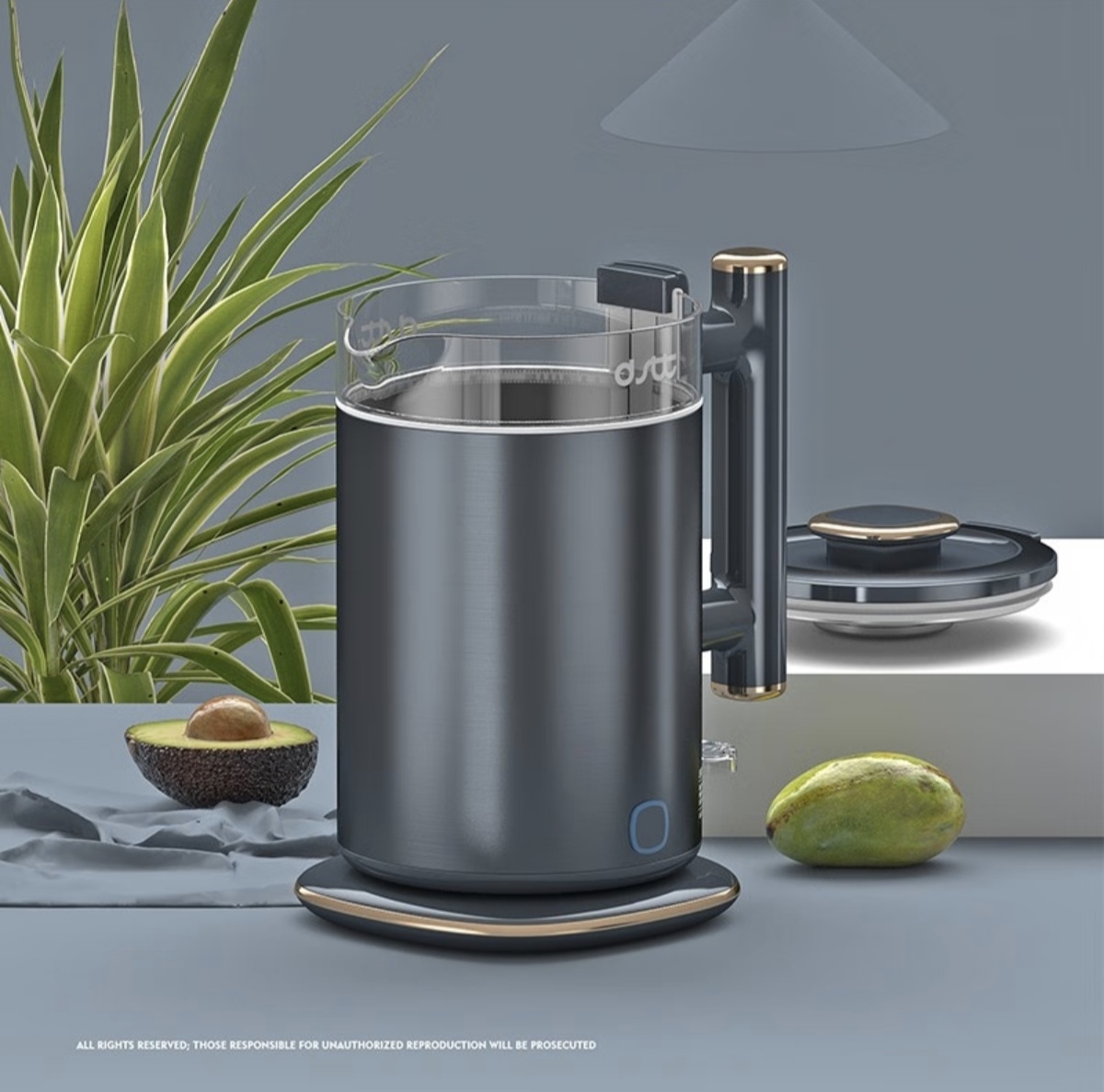 彩钢养生电热水壶办公室小型全自动花茶壶家用多功能煮茶器