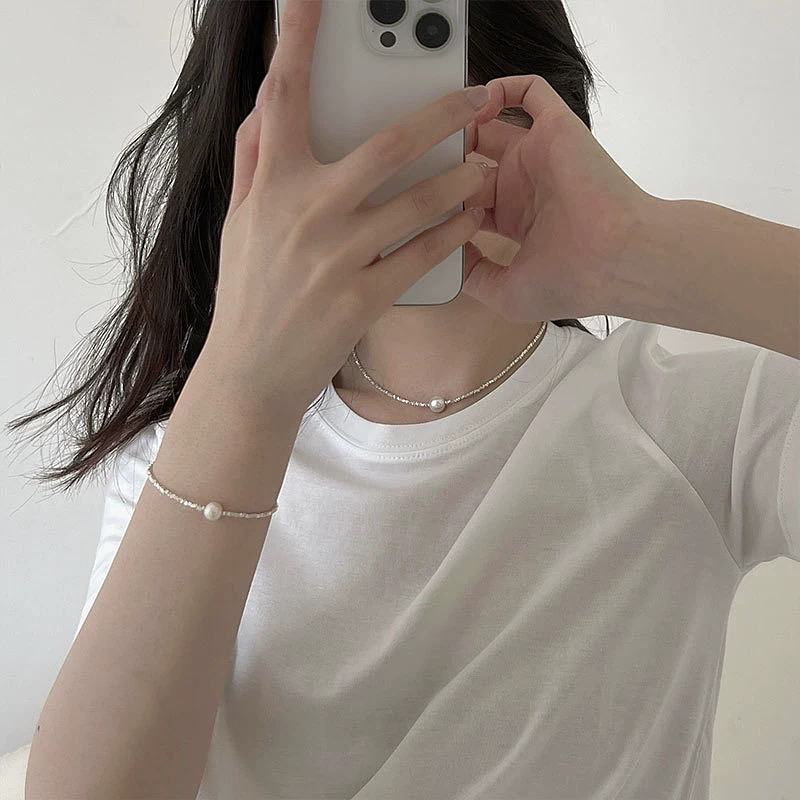 铜合金仿珍珠吊坠 珍珠项链铜合金气质直播链接勿乱拍