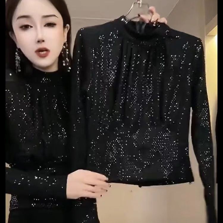 高端网红爆款时尚小衫女新款欧货高领显瘦打底衫