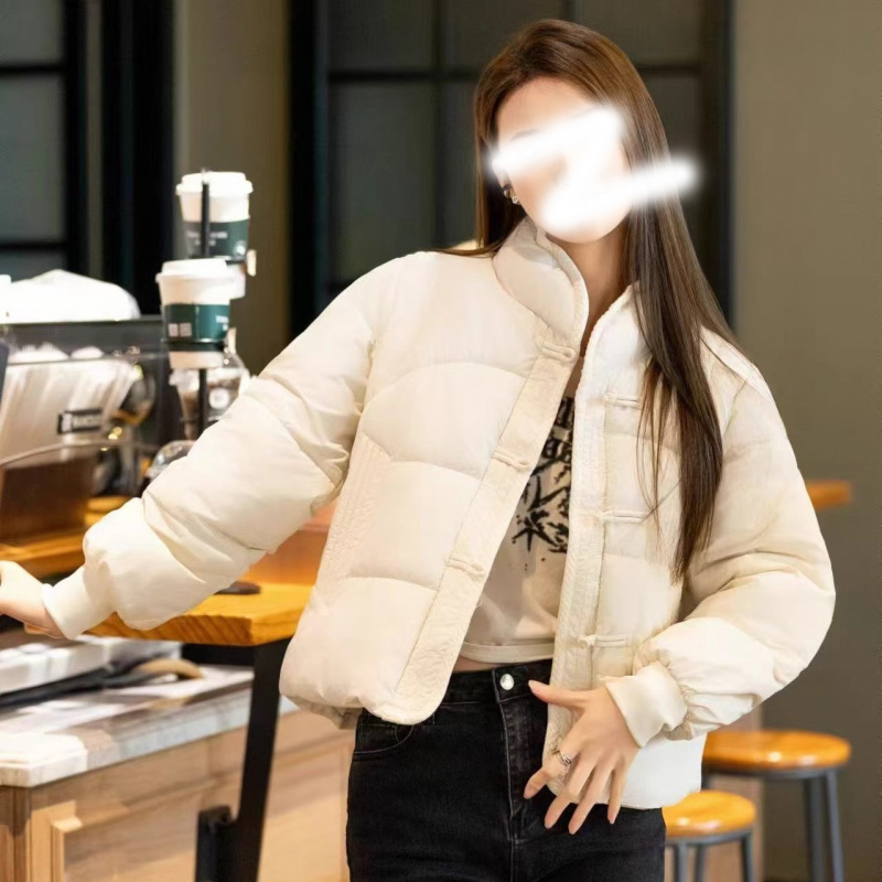 国风盘扣2024冬季棉服女短款中式加厚高档洋气立领chic棉衣外套