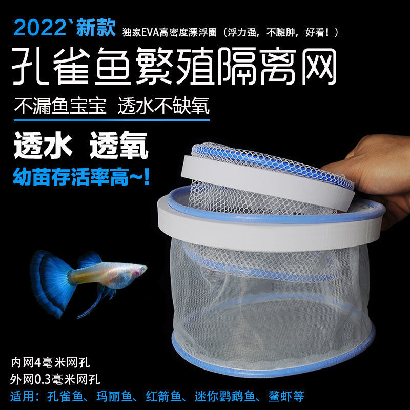 孔雀鱼孵化隔离盒鱼缸繁殖盒隔离网密网漂浮孵化网小型鱼繁殖