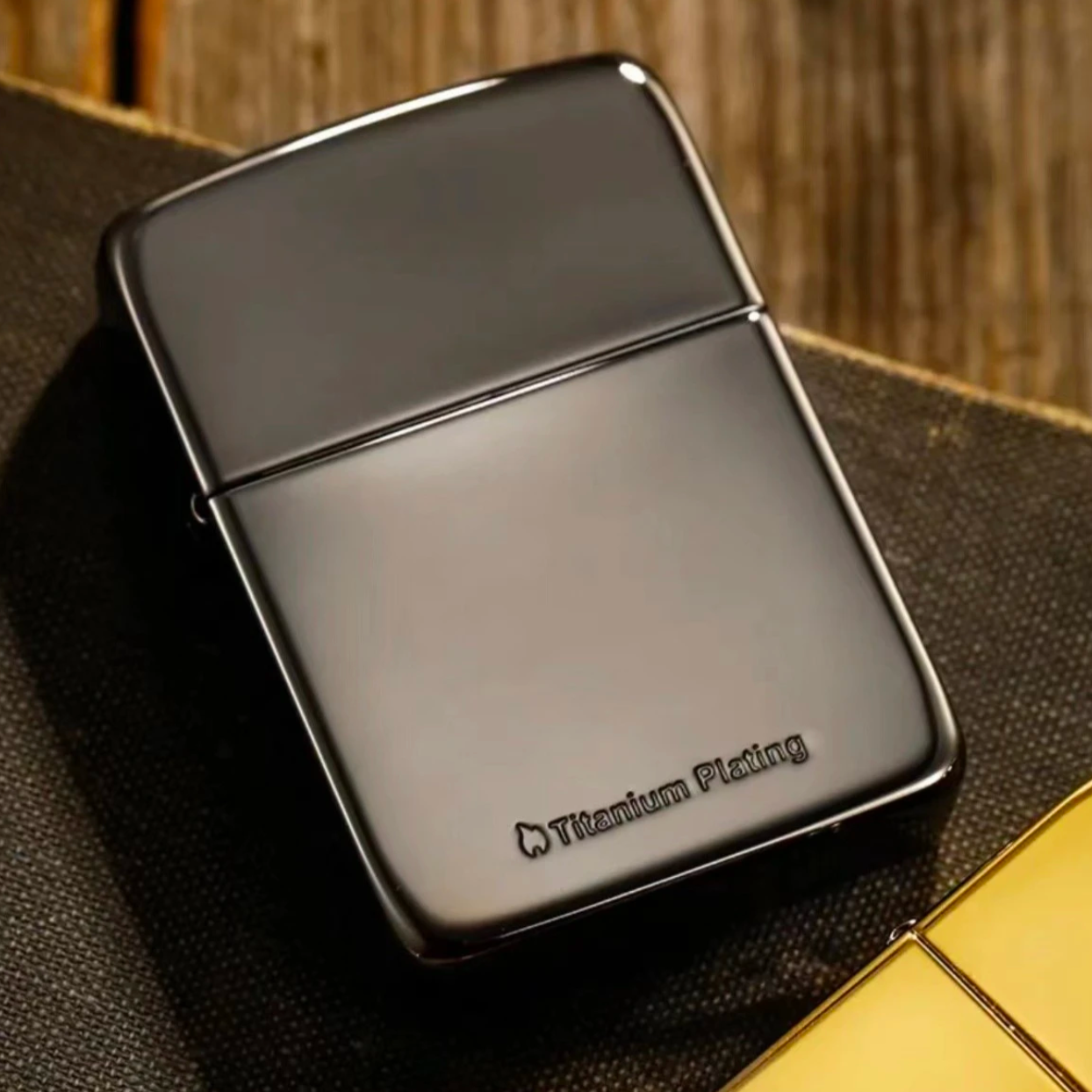 ZIPPO/之宝【韩版雅痞】黑冰镀钛/镀钛金雅痞 军机镜面火机HBX1H1