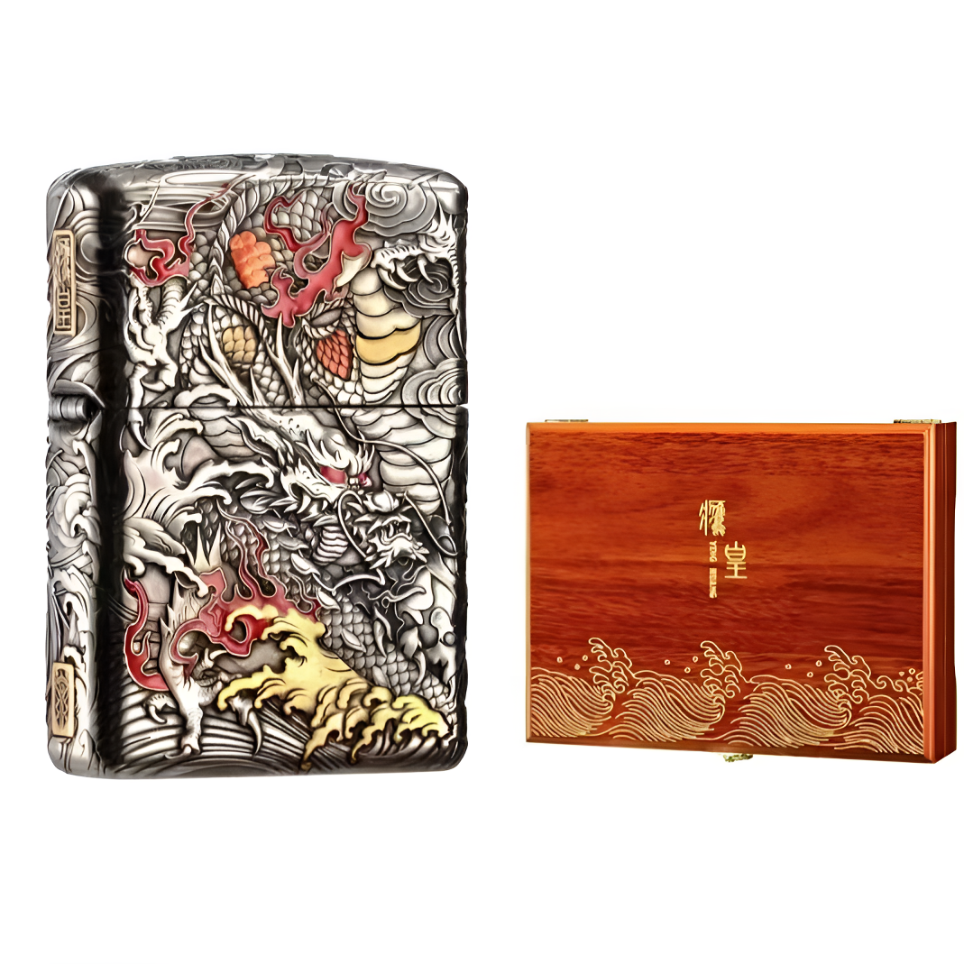 ZIPPO/之宝【龙凤呈祥】立体浮雕 鹰皇老师 套壳防风打火机DY9902TJ