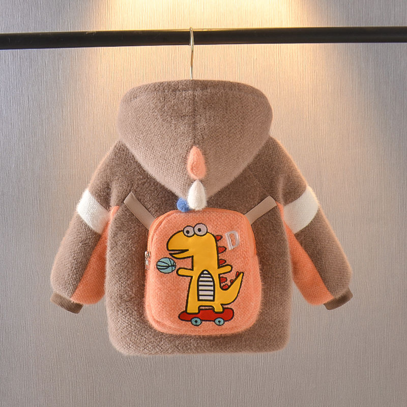 童外套男秋冬新款洋气加绒加厚中小童水貂绒男孩