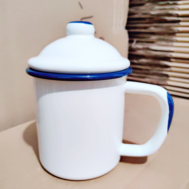 搪瓷杯加厚搪瓷缸带盖泡茶杯马克杯家用牛奶杯易清洗可加热耐高温