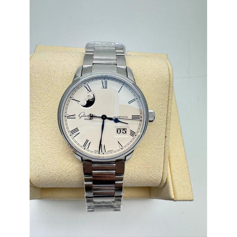 99新 Glashutte/格拉苏蒂 [时点半]议员 气质时尚百搭情侣防水