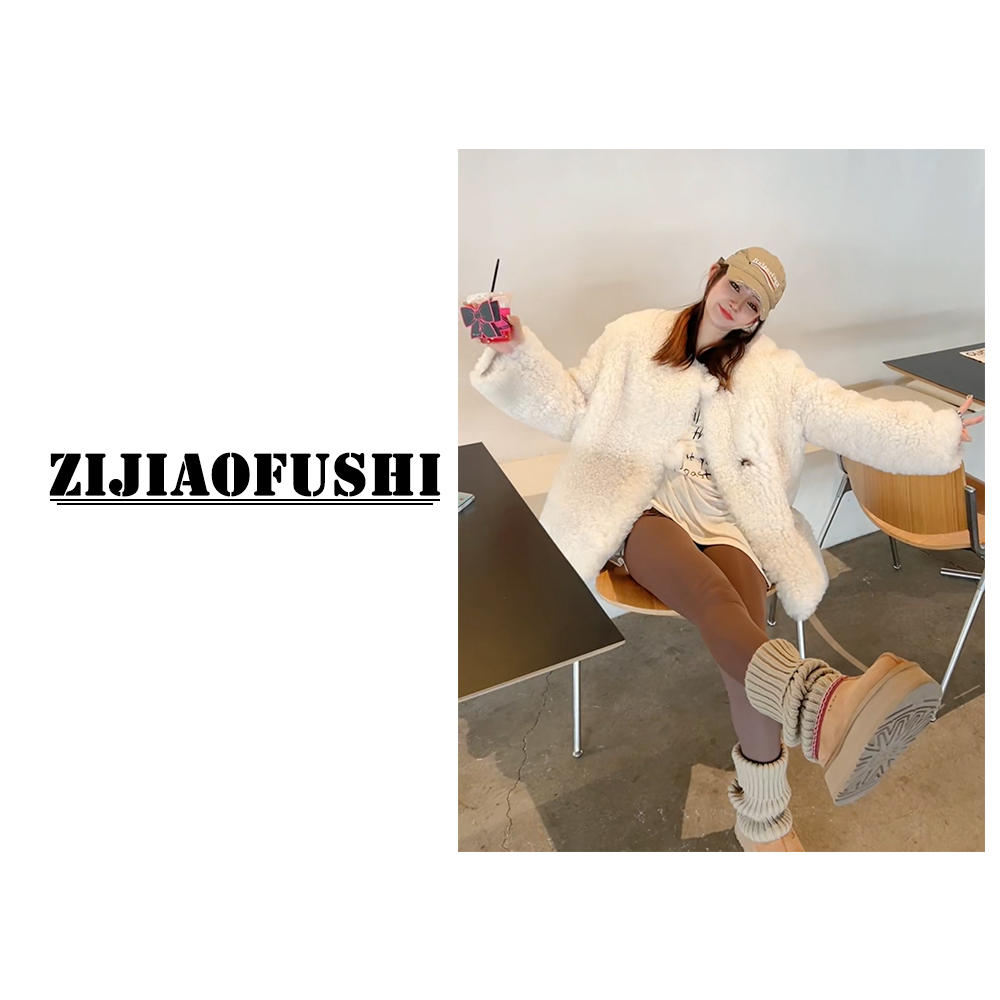 真皮原生态芭莎皮毛一体外套 ZJPZ-6666 