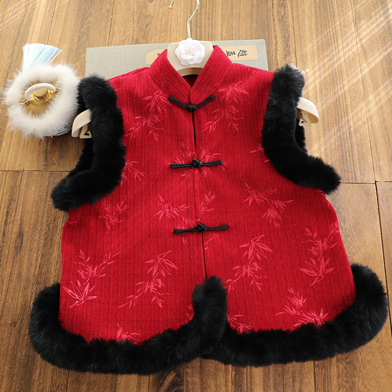俏娘鱼2025年冬新款拜年服改良保暖新中式红色复古风旗袍外搭马甲